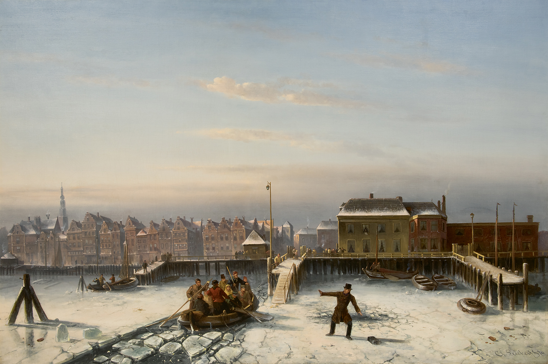 Charles Leickert, Op het IJ, 1870, olieverf op doek